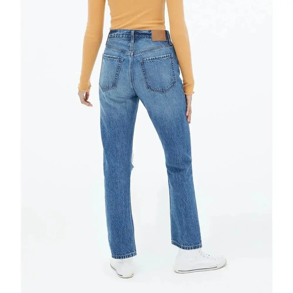 Aeropostale '90s Super High-Rise Straight Hemp Jeans Dark Wash Size 0 - Picture 2 of 9